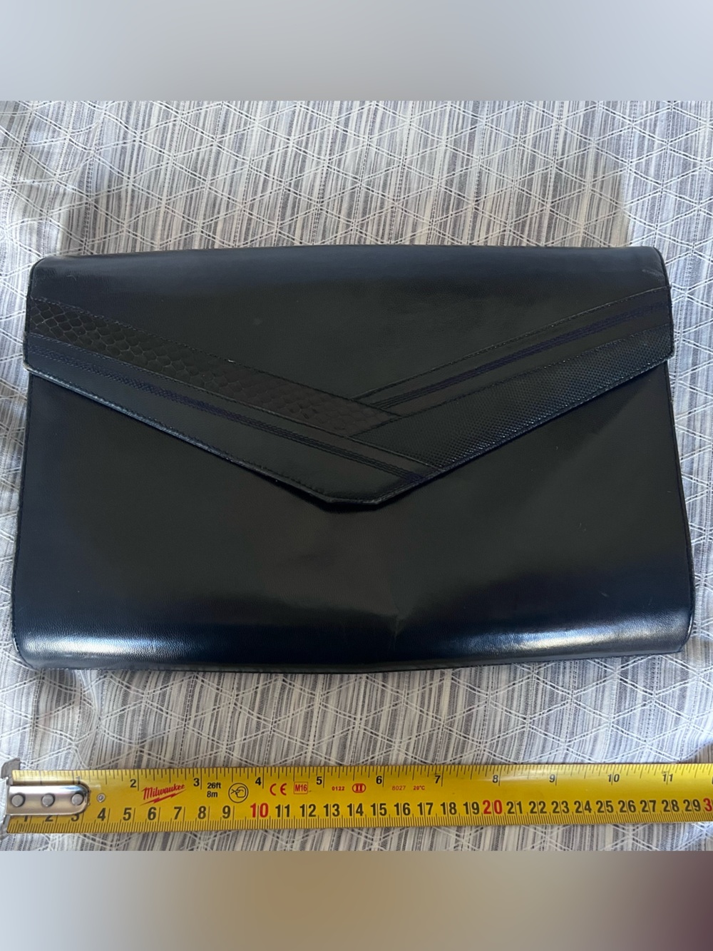 Midnight Blue Leather Envelope Clutch Wallet